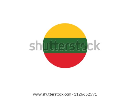 Lithuania national flag yellow green red coat of arms country symbol state emblem