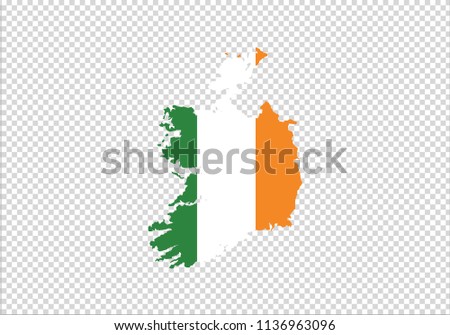 Ireland outline map republic of country borders state shape 