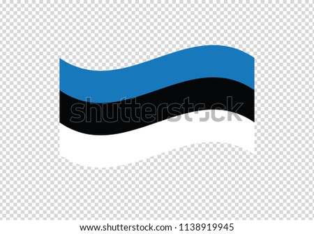 Estonia flag waving national symbol country emblem state tricolor coat of arms