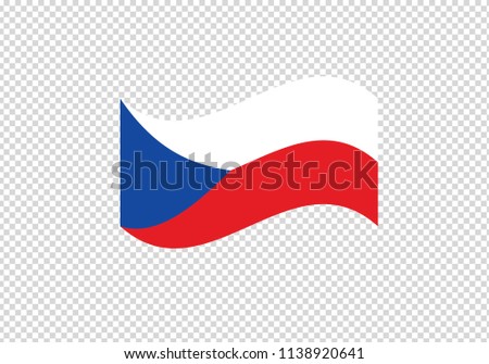 Czech republic flag waving national symbol country emblem state tricolor coat of arms