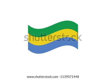 Gabon flag waving coat of arms country emblem state symbol