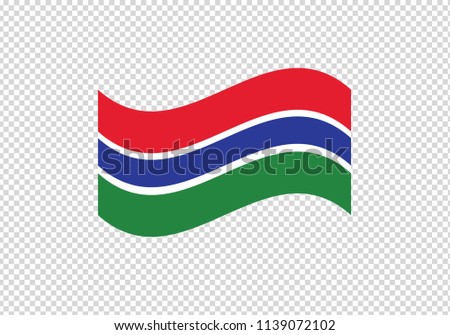 Gambia flag waving coat of arms national symbol country emblem state symbol