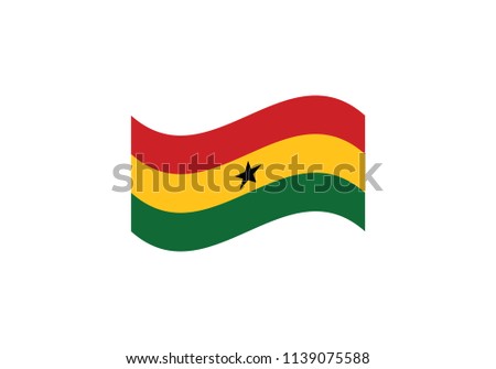 Ghana waving flag coat of arms country emblem state symbol