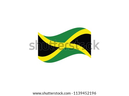 Jamaica flag waving country emblem national symbol coat of arms