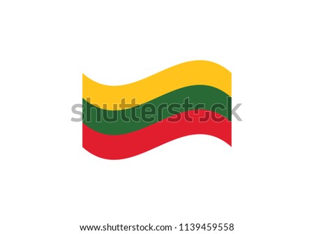 Lithuania flag waving coat of arms tricolor national symbol country emblem