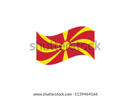 Macedonia flag waving coat of arms country emblem state symbol