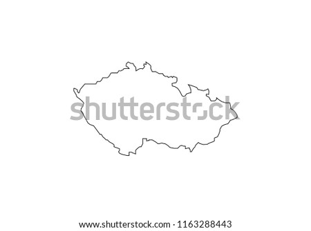 Czech Republic outline map national borders country shape