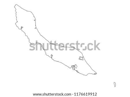 Curacao outline map country shape state borders