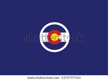 Colorado state flag circle shape country emblem usa symbol 