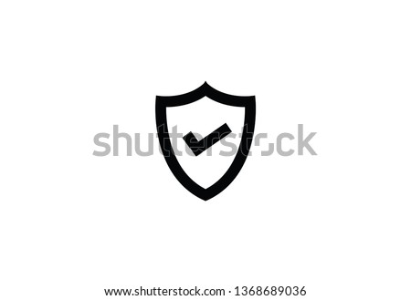 Shield with a checkmark. Protection and security symbol. 