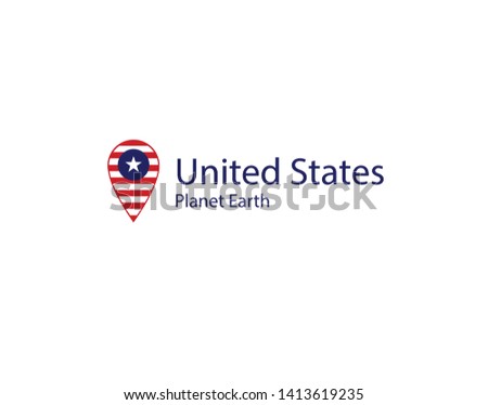 USA pin location navigation label United States symbol America