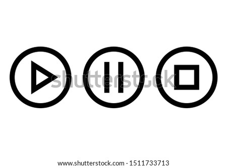 Pause circle outline icon vector