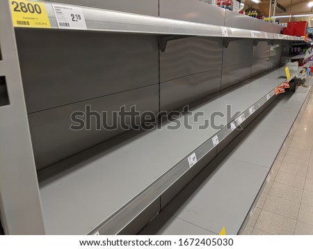 Similar – Foto Bild Leere Toilettenpapier-Regale Im Supermarkt