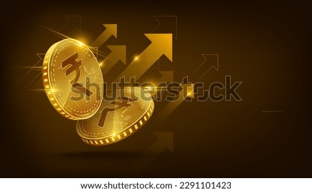 Digital currency indian rupee gdp growth futuristic concept background