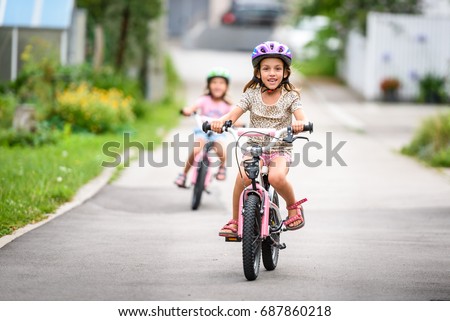 Similar – Foto Bild Mädchen mit Fahrrad