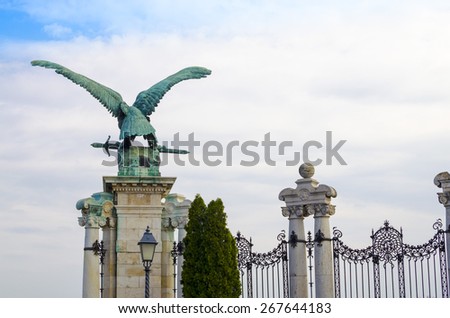 Eagle, fragment of a royal palace at Buda Castle in Budapest, Hungary