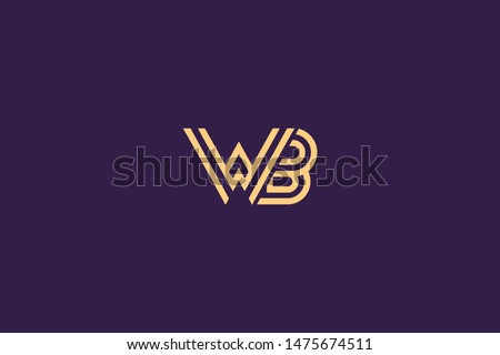 Initial based clean and minimal Logo. BW WB B W letter creative technology monogram icon symbol. Universal elegant luxury alphabet vector design