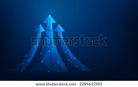 business arrow up growth investment technology on dark blue background. financial data graph strategy.market chart profit money. vector illustration hi-tech.