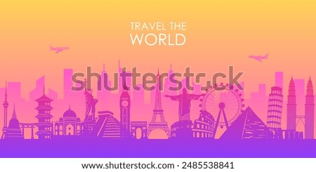 Similar – Image, Stock Photo Silhouette of travelers on camels in sunset