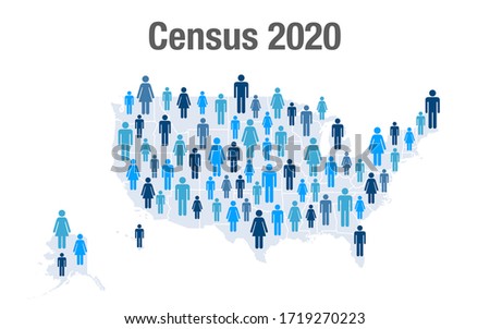 Population map of the United States for the 2020 census Stockfoto © 