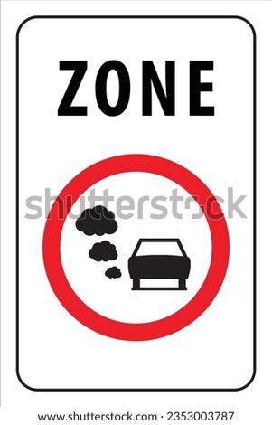 Vector graphic of sign indicating entry to a low emissions zone for polluting vehicles