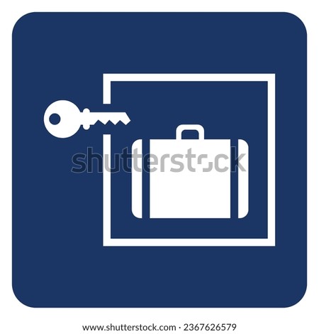 Vector graphic of sign indicating baggage lockers