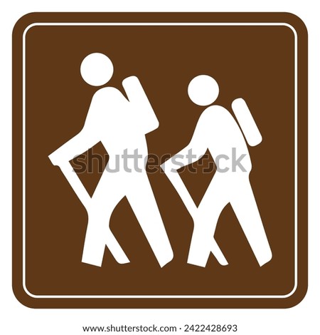 Vector graphic of sign indicating a hiking trail or path route