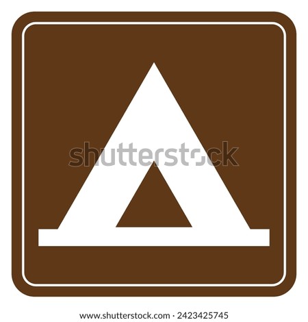 Vector graphic of campground sign indicating a camping tent