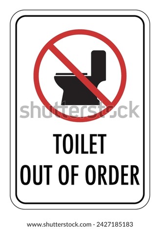 Vector graphic of sign informing that the bathroom is temporarily out of order