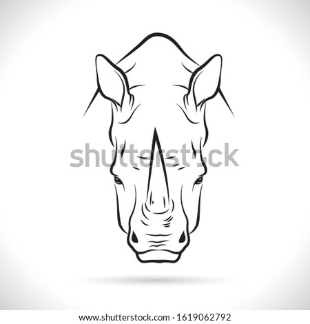 Vector image the rhinoceros head on the white background, Rhinoceros Logo, rhinoceros Head Tattoo, Vector rhinoceros head for your design.