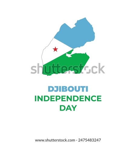 Djibouti map flag vector. Vector design for celebrating Djibouti independence day on 27th june.