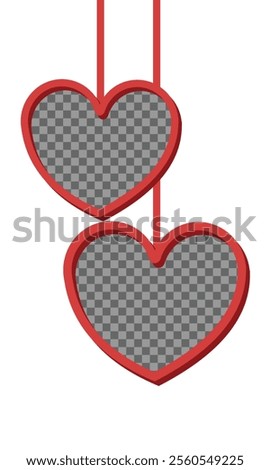 Heart Frame. Romantic relationship. Insert photo between layers and write your names. For notebooks and posters. Vector illustration.