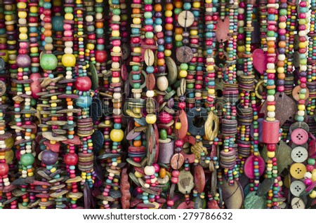 Many new necklaces from coconut shell and wood bead