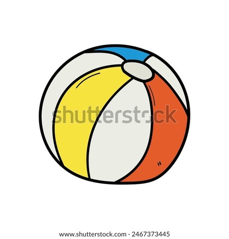 Hand drawn doodle colored ball isolated on white background. Vector illustration.