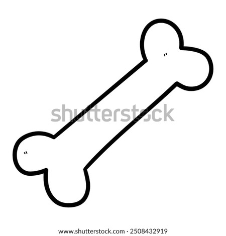 Hand drawn doodle bone isolated on white background. Vector illustration.