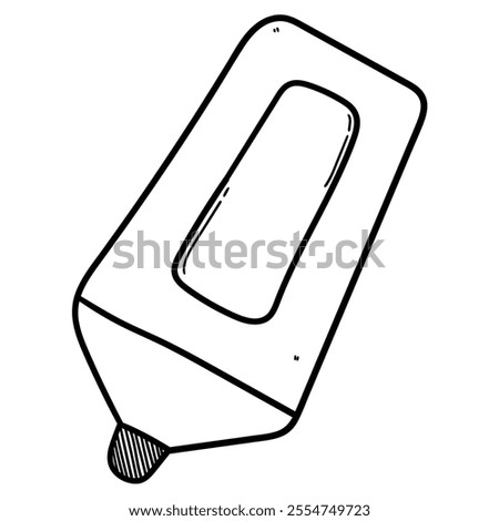 Hand drawn doodle marker pen highligter isolated on white background. Vector illustration.