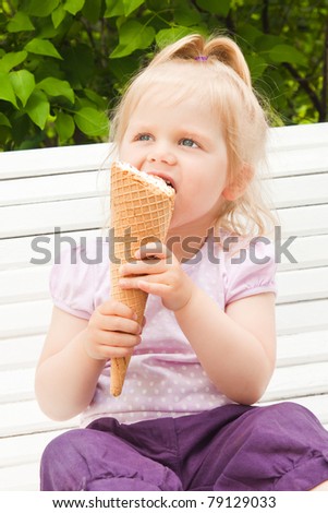 Baby eating ice cream