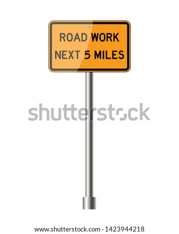 Road sign. Hand-drawn traffic sign icon in the United States. Isolated on white background. Vector illustration. Eps 10.