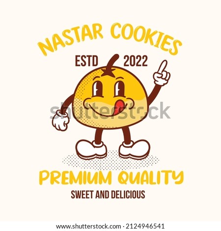 Nastar cake cartoon character illustration