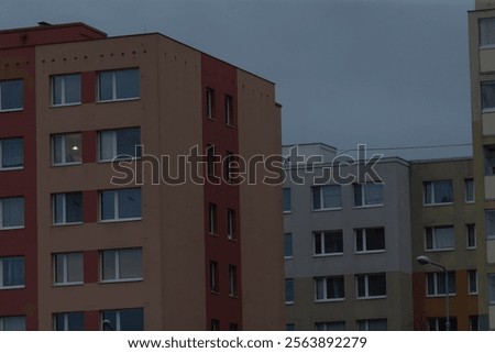 Image, Stock Photo grey bleak facade with reflection