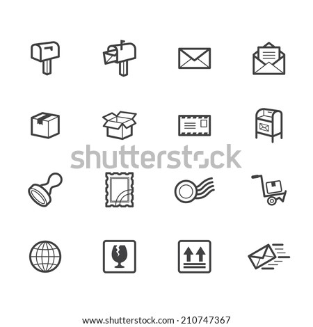post element vector black icon set on white background
