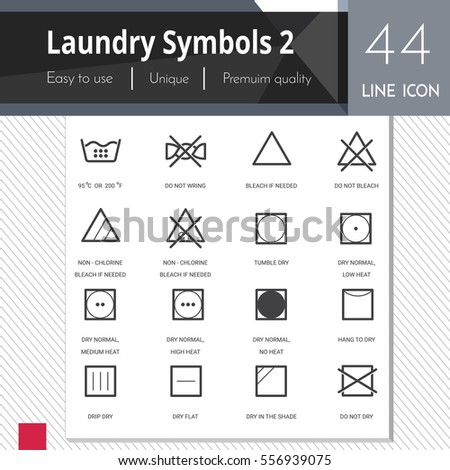 Laundry symbols 2 elements vector icons set on white background.  Premium 
quality outline symbol collection. Stroke vector logo concept, web graphics.