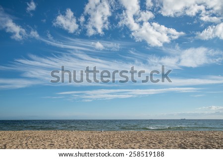 The sky and sand beach at St.Kilda, Melbourne, Australia.