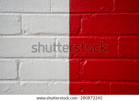 Red and white colour brick wall background