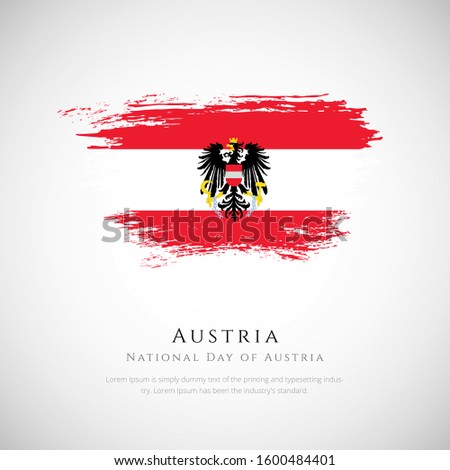 Austria brush flag with national day of Austria background