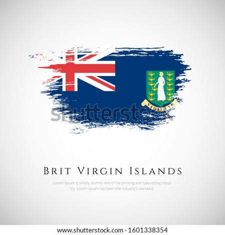 Modern British Virgin Islands creative brush flag background