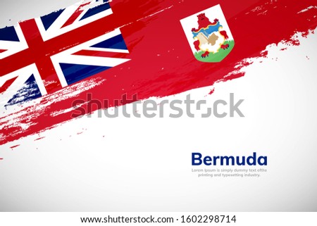 Bermuda flag painted brush stroke grunge style background