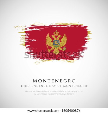 Happy independence day of Montenegro. brush flag of Montenegro vector illustration. abstract concept of national brush flag background. brush stroke background.