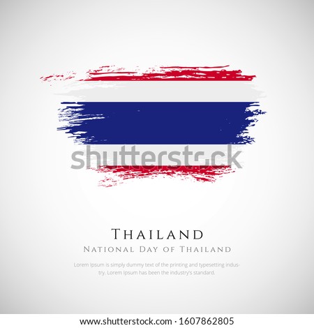 Happy national day of Thailand. brush flag of Thailand vector illustration. abstract concept of national brush flag background. brush stroke background.