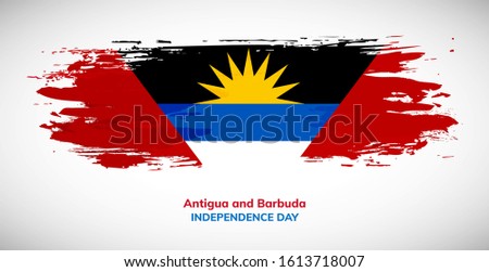 Happy independence day of Antigua and Barbuda. Brush flag of Antigua and Barbuda vector illustration. Abstract watercolor concept of national brush flag background. Brush stroke background.